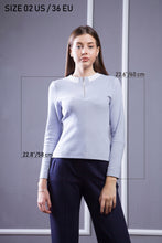 Load image into Gallery viewer, Light blue zip up tee