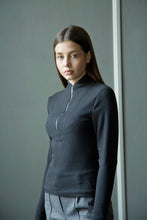 Load image into Gallery viewer, Black high neck tee