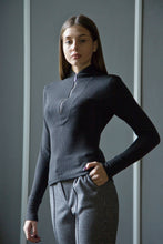 Load image into Gallery viewer, Black high neck tee