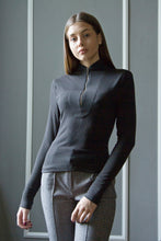 Load image into Gallery viewer, Black high neck tee