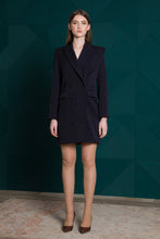 Load image into Gallery viewer, Navy asymmetrical blazer dress