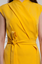Load image into Gallery viewer, Yellow wrap midi dress