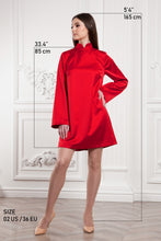 Load image into Gallery viewer, Red satin modern qipao dress