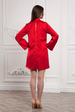 Load image into Gallery viewer, Red satin modern qipao dress