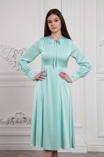Load image into Gallery viewer, Mint necktie flowy midi dress