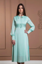 Load image into Gallery viewer, Mint necktie flowy midi dress