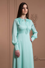 Load image into Gallery viewer, Mint necktie flowy midi dress