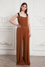 Load image into Gallery viewer, Summer wide leg brown jumpsuit