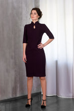 Load image into Gallery viewer, Purple high neck modern cheongsam dress