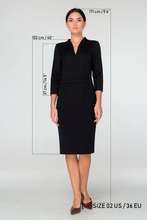 Load image into Gallery viewer, High neck black midi dress