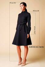 Load image into Gallery viewer, Collared button front black dress