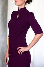 Load image into Gallery viewer, Purple high neck modern cheongsam dress
