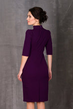 Load image into Gallery viewer, Purple high neck modern cheongsam dress