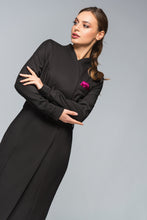 Load image into Gallery viewer, Black High Neck Blazer Dress