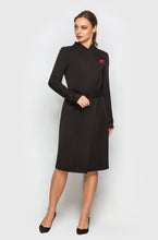 Load image into Gallery viewer, Black High Neck Blazer Dress