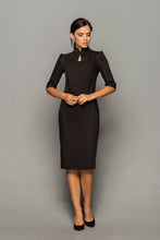 Load image into Gallery viewer, Black pencil keyhole dress