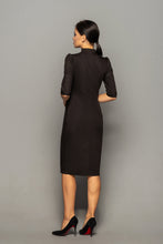 Load image into Gallery viewer, Black high neck modern cheongsam dress