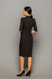 Black high neck modern cheongsam dress
