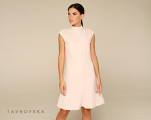 Load image into Gallery viewer, White asymmetrical high neck mini dress