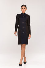 Load image into Gallery viewer, Black high neck military dress