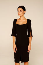Load image into Gallery viewer, Black square neck sheath dress