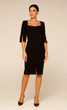 Load image into Gallery viewer, Black square neck sheath dress