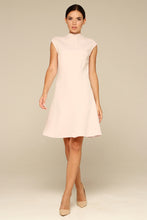 Load image into Gallery viewer, White asymmetrical high neck mini dress