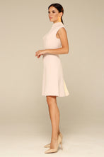 Load image into Gallery viewer, White asymmetrical high neck mini dress