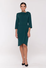Load image into Gallery viewer, cowl neck green dress
