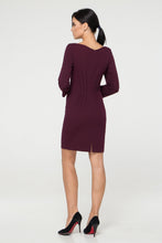 Load image into Gallery viewer, Purple Inverted Dart Sheath Dress