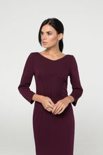 Load image into Gallery viewer, Purple Inverted Dart Sheath Dress
