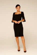 Load image into Gallery viewer, Black square neck sheath dress