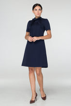 Load image into Gallery viewer, Navy blue bow neck dress mini