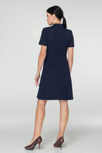 Load image into Gallery viewer, Navy blue bow neck dress mini