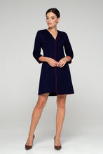 Load image into Gallery viewer, Dark blue a line dress jacket