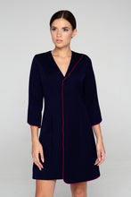 Load image into Gallery viewer, Dark blue a line dress jacket