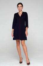 Load image into Gallery viewer, Dark blue a line dress jacket
