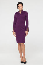 Load image into Gallery viewer, Purple long sleeve stretchy dress