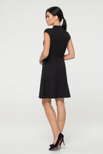 Load image into Gallery viewer, Black asymmetrical high neck dress