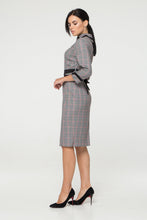 Load image into Gallery viewer, Peter pan collar plaid pencil dress