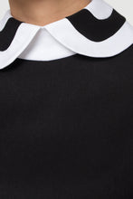 Load image into Gallery viewer, White peter pan collar black pencil dress