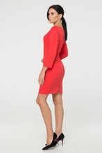 Load image into Gallery viewer, Red Inverted Dart Sheath Dress