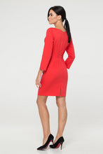Load image into Gallery viewer, Red Inverted Dart Sheath Dress