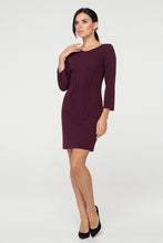 Load image into Gallery viewer, Purple Inverted Dart Sheath Dress