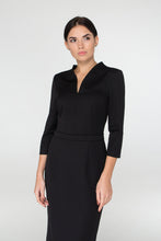 Load image into Gallery viewer, High neck black midi dress
