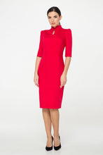 Load image into Gallery viewer, Red high neck modern cheongsam dress