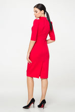 Load image into Gallery viewer, Red high neck modern cheongsam dress