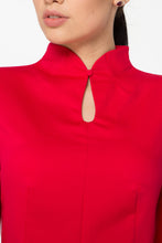 Load image into Gallery viewer, Red high neck modern cheongsam dress