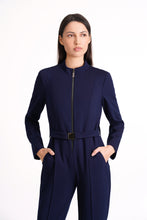 Load image into Gallery viewer, Navy high neck jumpsuit with sleeves
