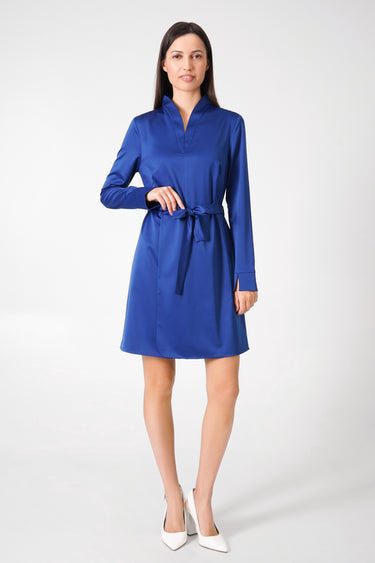 sapphire blue evening dress with sleeves Luxury Evening Gown